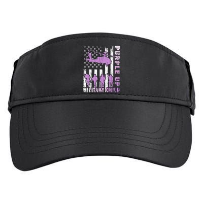 Military Child Shirt Purple Up American Flag Helicopter Kid Adult Drive Performance Visor