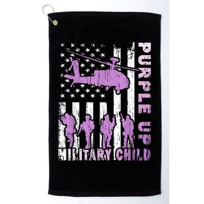 Military Child Shirt Purple Up American Flag Helicopter Kid Golf Towel
