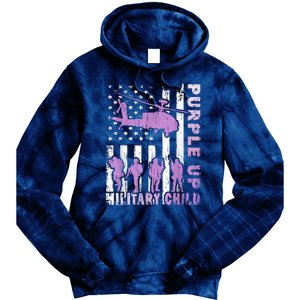 Military Child Shirt Purple Up American Flag Helicopter Kid Tie Dye Hoodie