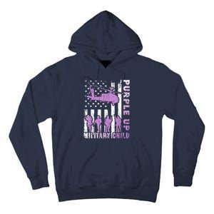 Military Child Shirt Purple Up American Flag Helicopter Kid Tall Hoodie