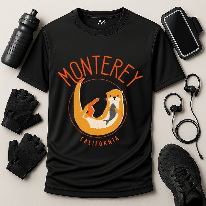 Monterey California Sea Otter Design Cooling Performance Crew T-Shirt