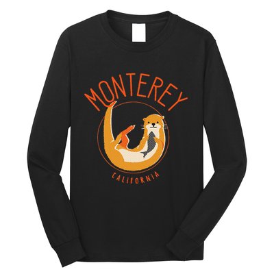 Monterey California Sea Otter Design Long Sleeve Shirt