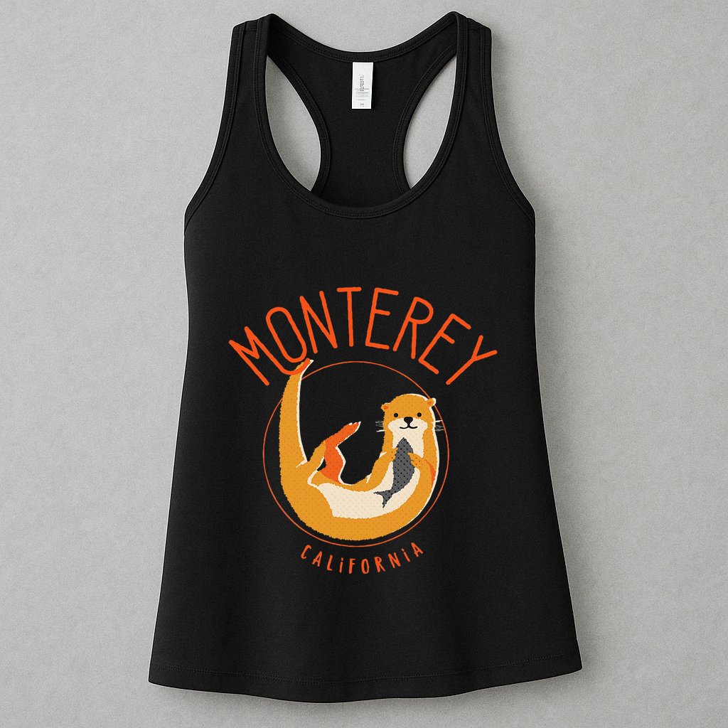 Monterey California Sea Otter Design Womens Tank Top