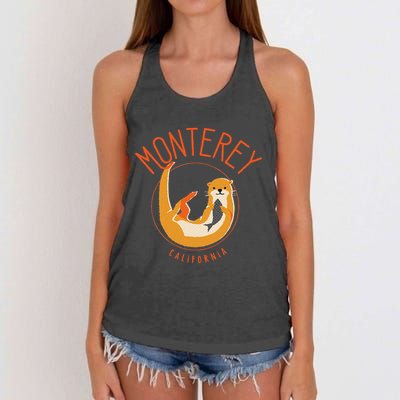 Monterey California Sea Otter Design Women's Knotted Racerback Tank