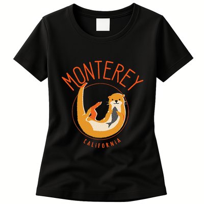 Monterey California Sea Otter Design Womens T-Shirt