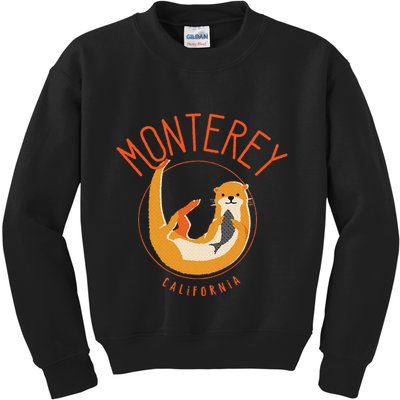 Monterey California Sea Otter Design Kids Sweatshirt