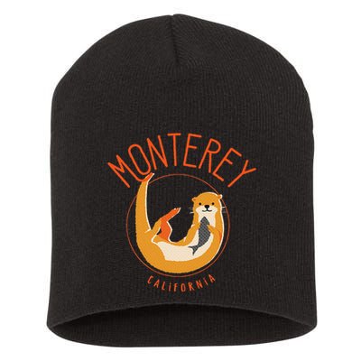 Monterey California Sea Otter Design Short Acrylic Beanie