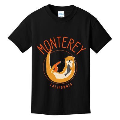 Monterey California Sea Otter Design Kids T-Shirt