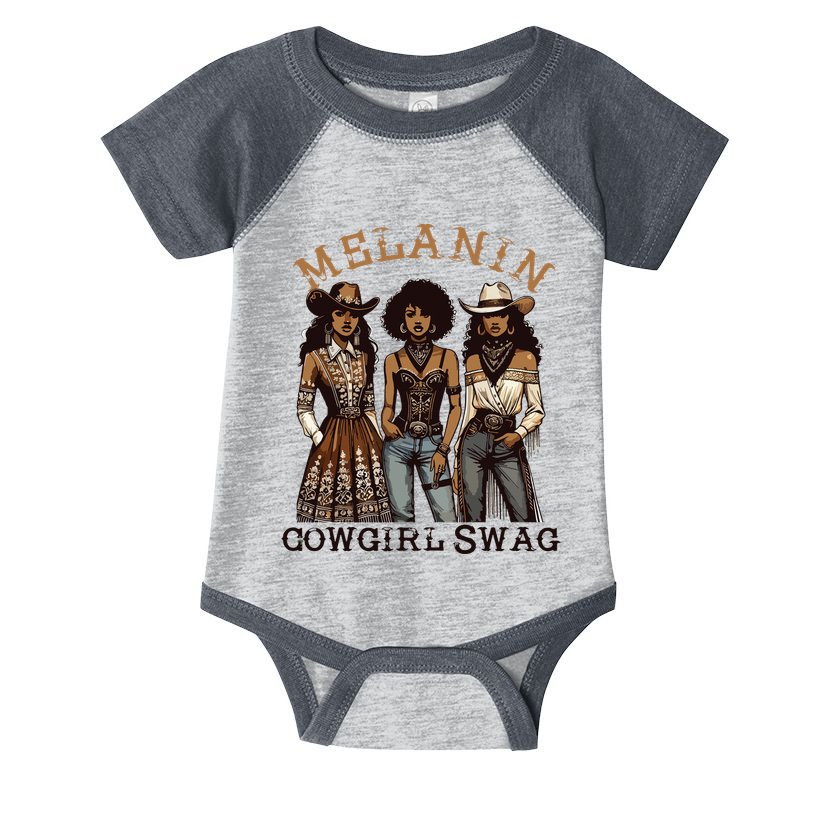 Melanin Cowgirl Swag African American Cowgirl Black History Infant Baby Jersey Bodysuit