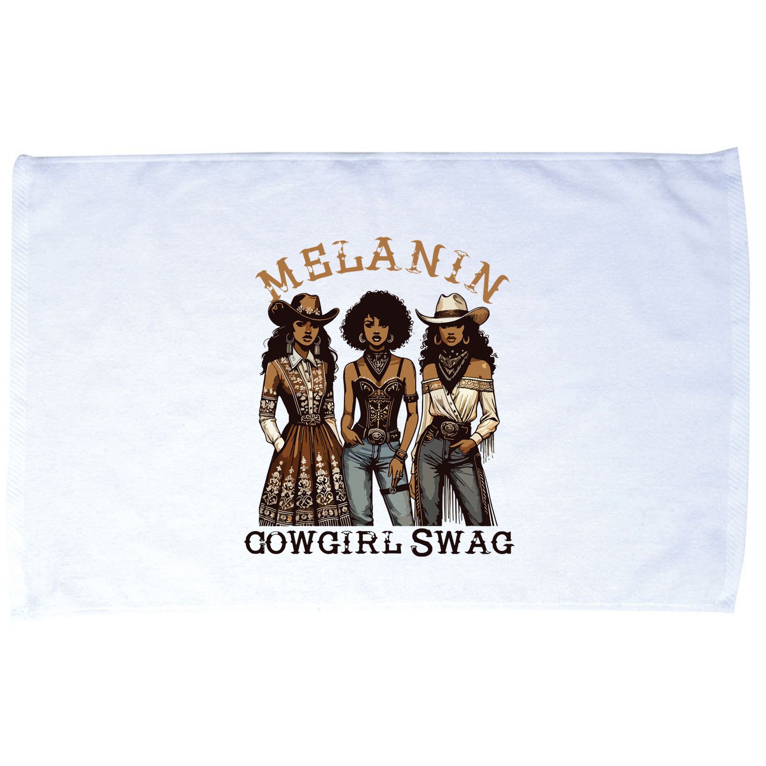 Melanin Cowgirl Swag African American Cowgirl Black History Microfiber Hand Towel