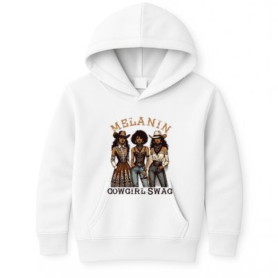Melanin Cowgirl Swag African American Cowgirl Black History Kids Hoodie