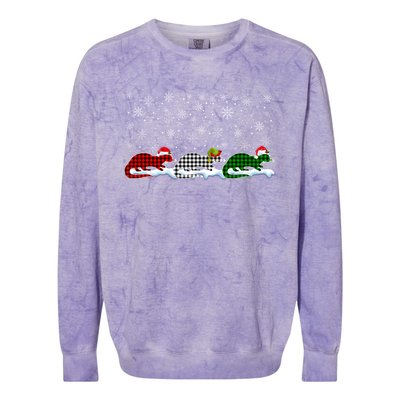 Merry Christmas Santa Xmas Funny Otter Animals Lover Gift Colorblast Crewneck Sweatshirt