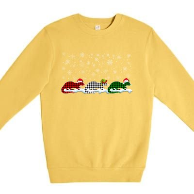 Merry Christmas Santa Xmas Funny Otter Animals Lover Gift Premium Crewneck Sweatshirt