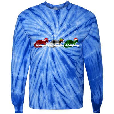 Merry Christmas Santa Xmas Funny Otter Animals Lover Gift Tie-Dye Long Sleeve Shirt