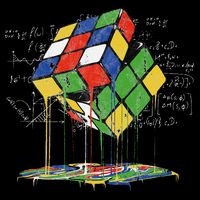 Melting Cube Speed Cubing Vintage Puzzle Math Daily Commute Backpack