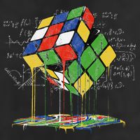 Melting Cube Speed Cubing Vintage Puzzle Math Trucker Hat