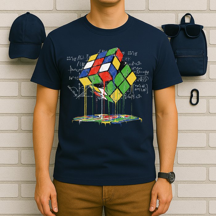 Melting Cube Speed Cubing Vintage Puzzle Math T-Shirt
