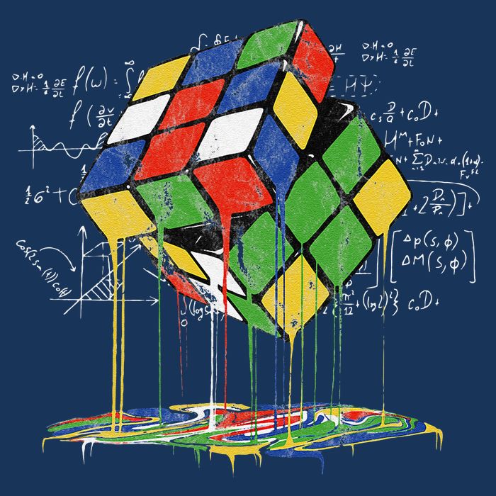 Melting Cube Speed Cubing Vintage Puzzle Math 7-Panel Snapback Hat