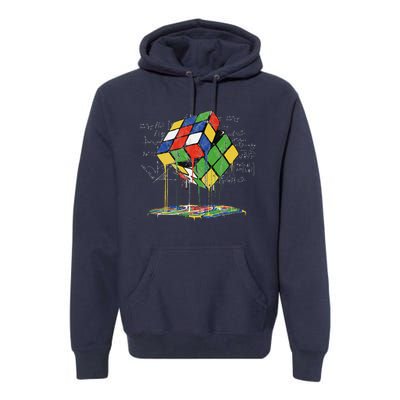 Melting Cube Speed Cubing Vintage Puzzle Math Premium Hoodie