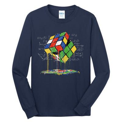 Melting Cube Speed Cubing Vintage Puzzle Math Tall Long Sleeve T-Shirt