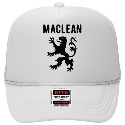 Maclean Clan Scottish Family Name Scotland Heraldry High Crown Mesh Back Trucker Hat