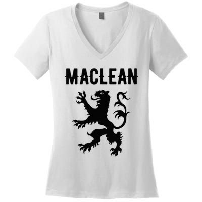 Maclean Clan Scottish Family Name Scotland Heraldry Women's V-Neck T-Shirt