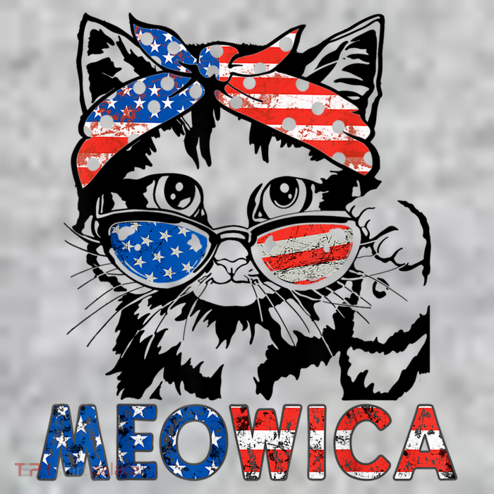 Meowica Cat Sunglasses American Flag 4th Of July Merica Usa Premium T-Shirt