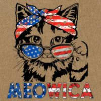 Meowica Cat Sunglasses American Flag 4th Of July Merica Usa Cotton Canvas Backpack