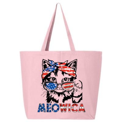 Meowica Cat Sunglasses American Flag 4th Of July Merica Usa 25L Jumbo Tote
