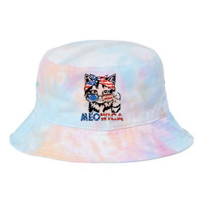 Meowica Cat Sunglasses American Flag 4th Of July Merica Usa Tie Dye Newport Bucket Hat