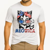 Meowica Cat Sunglasses American Flag 4th Of July Merica Usa Cooling Performance Crew T-Shirt