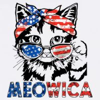 Meowica Cat Sunglasses American Flag 4th Of July Merica Usa Cooling Performance Crew T-Shirt