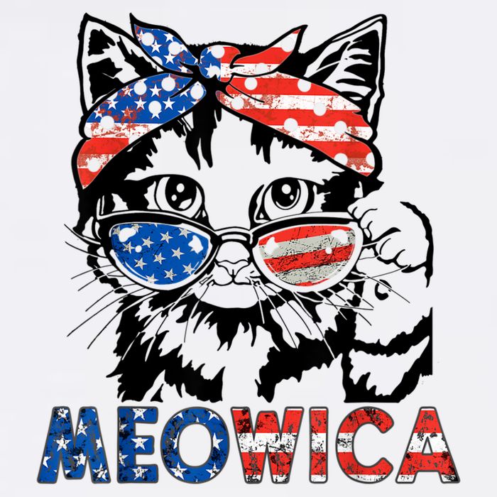 Meowica Cat Sunglasses American Flag 4th Of July Merica Usa Cooling Performance Crew T-Shirt