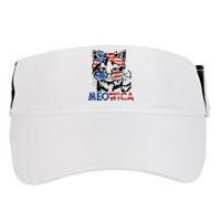 Meowica Cat Sunglasses American Flag 4th Of July Merica Usa Adult Drive Performance Visor