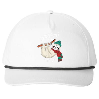 Merry Christmas Slothmas Sloth Lovers Xmas Holiday Funny Gift Great Gift Snapback Five-Panel Rope Hat