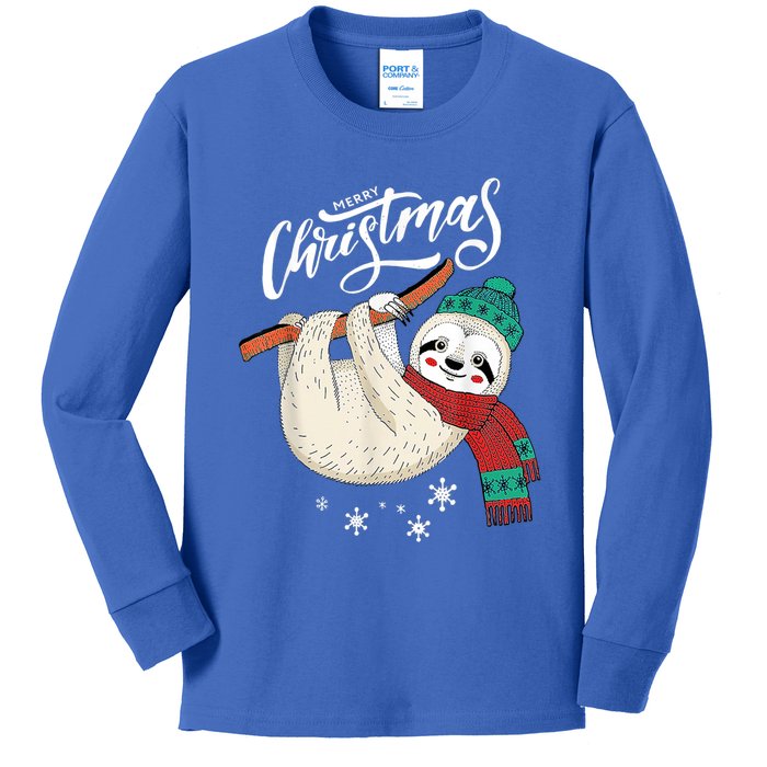 Merry Christmas Slothmas Sloth Lovers Xmas Holiday Funny Gift Great Gift Kids Long Sleeve Shirt