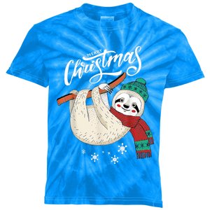 Merry Christmas Slothmas Sloth Lovers Xmas Holiday Funny Gift Great Gift Kids Tie-Dye T-Shirt