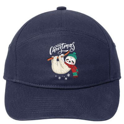 Merry Christmas Slothmas Sloth Lovers Xmas Holiday Funny Gift Great Gift 7-Panel Snapback Hat