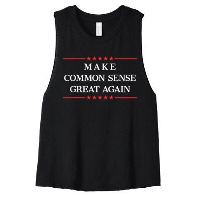 Make Common Sense Great Again Women's Racerback Cropped Tank