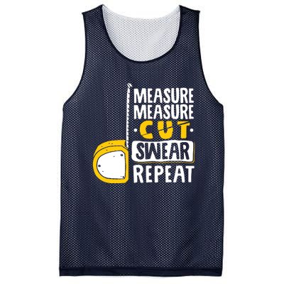 Measure Cut Swear Repeat Woodworking Woodworker Mesh Reversible Basketball Jersey Tank