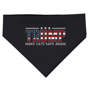 Make Cats Safe Again Trump 2024 USA-Made Doggie Bandana