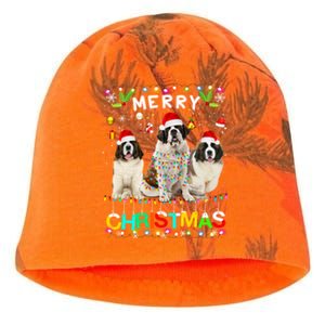 Merry Christmas Saint Bernard Gift Santa Hat Lights Xmas Gift Kati - Camo Knit Beanie