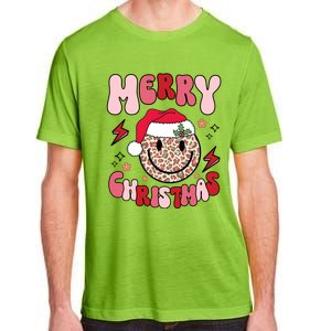 Merry Christmas Smile Face Santa Claus Hat Groovy Retro Great Gift Adult ChromaSoft Performance T-Shirt