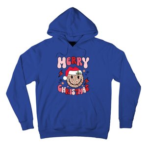 Merry Christmas Smile Face Santa Claus Hat Groovy Retro Great Gift Hoodie