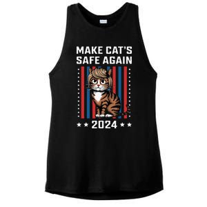 Make Cats Safe Again 2024 Trump Cats Owner Ladies PosiCharge Tri-Blend Wicking Tank