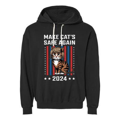 Make Cats Safe Again 2024 Trump Cats Owner Garment-Dyed Fleece Hoodie