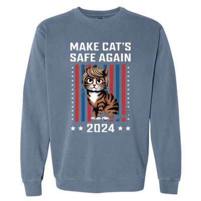 Make Cats Safe Again 2024 Trump Cats Owner Garment-Dyed Sweatshirt