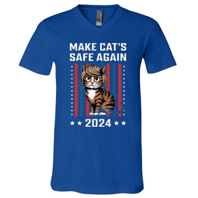 Make Cats Safe Again 2024 Trump Cats Owner V-Neck T-Shirt