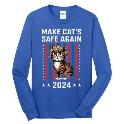 Make Cats Safe Again 2024 Trump Cats Owner Tall Long Sleeve T-Shirt