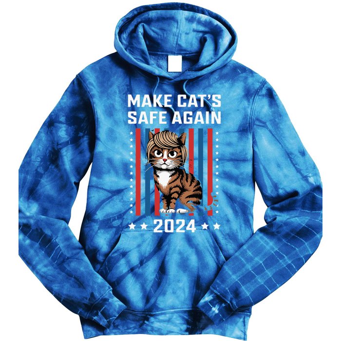 Make Cats Safe Again 2024 Trump Cats Owner Tie Dye Hoodie